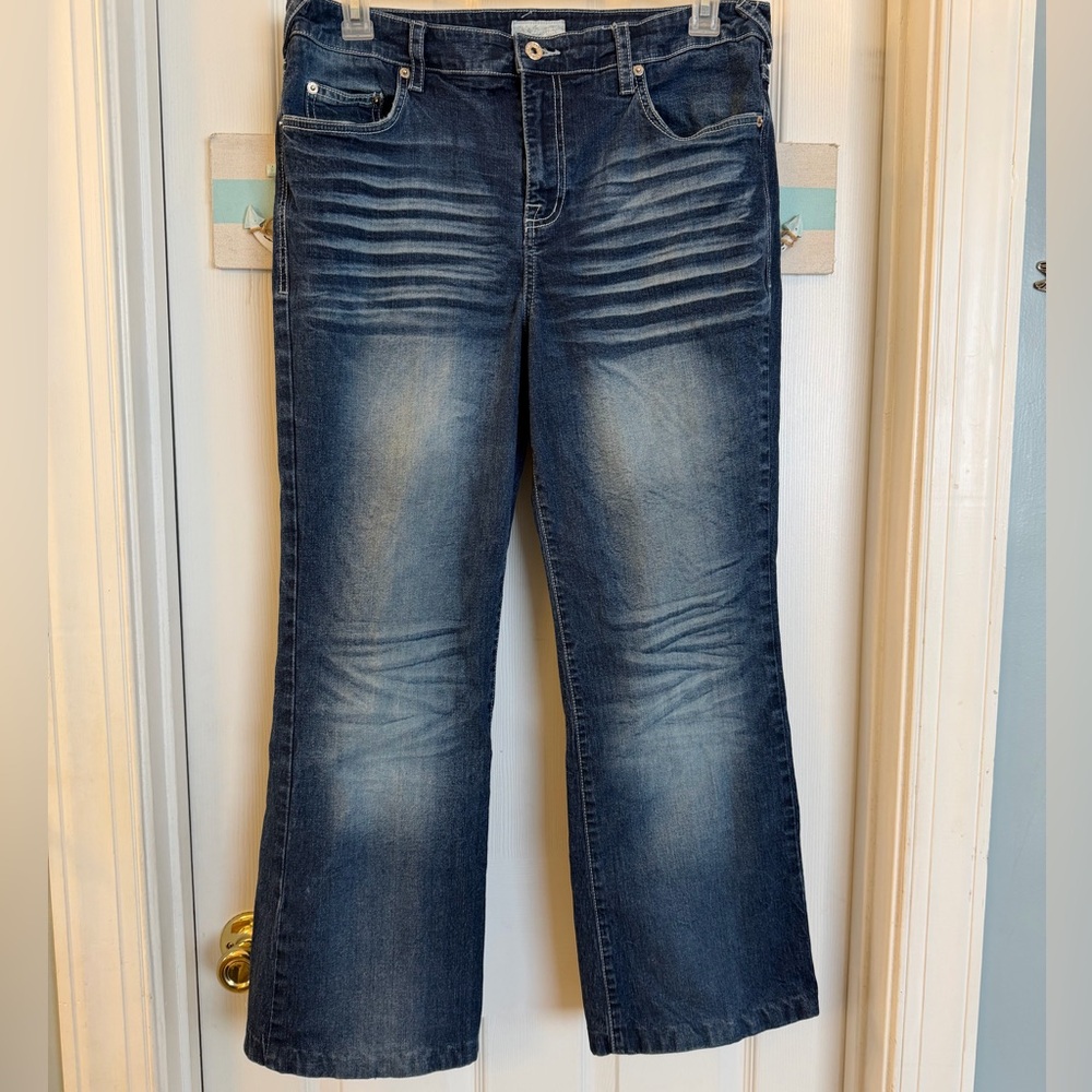 Baby Phat Stretch Faded Distressed Jeans Sz 18